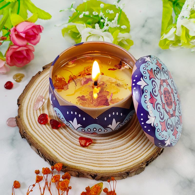 Scented Soy Candle - Romantic Fragrance with Dried Flowers, Ideal for Weddings, Valentine's, Birthdays, and Home Décor