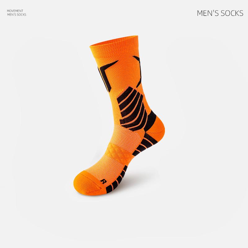 Men's Elite Basketball Socks - Long Tube, Sweat-Absorbent, Odor-Resistant, Thick Towel Bottom, Professional Sports Socks