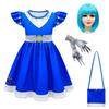Zombies Kids 3 Cosplay Costume Girls Dress Bag Wig Halloween Outfit Suit Gifts