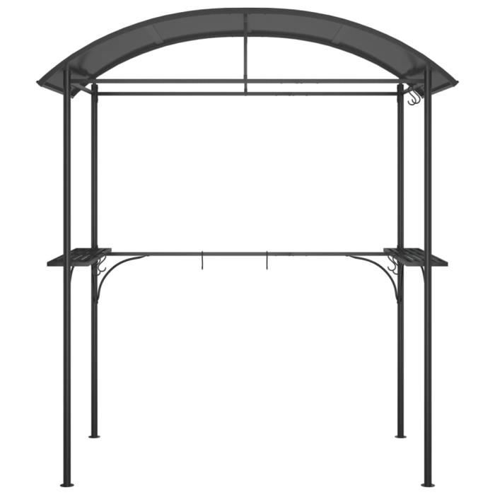 VidaXL Gazebo BBQ et étagères latérales anthracite 220x115x230cm acier 360138