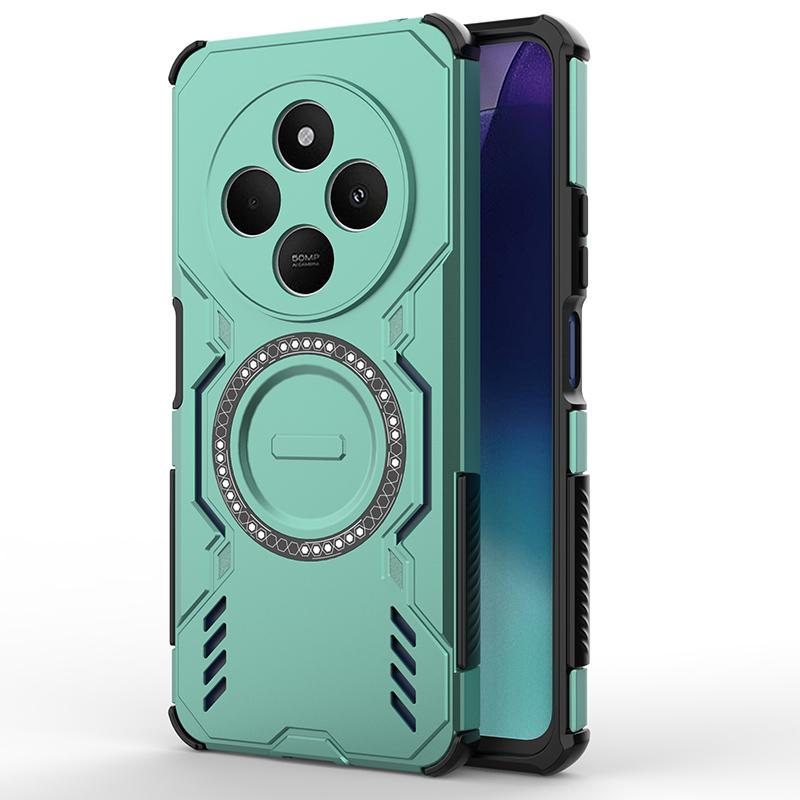 Per Redmi 14C 14R A4 Mecha Dissipazione del Calore Quattro Angoli Cuscino d'Aria Anti-Caduta Magnetico Potente Custodia per Telefono Senza Ricarica