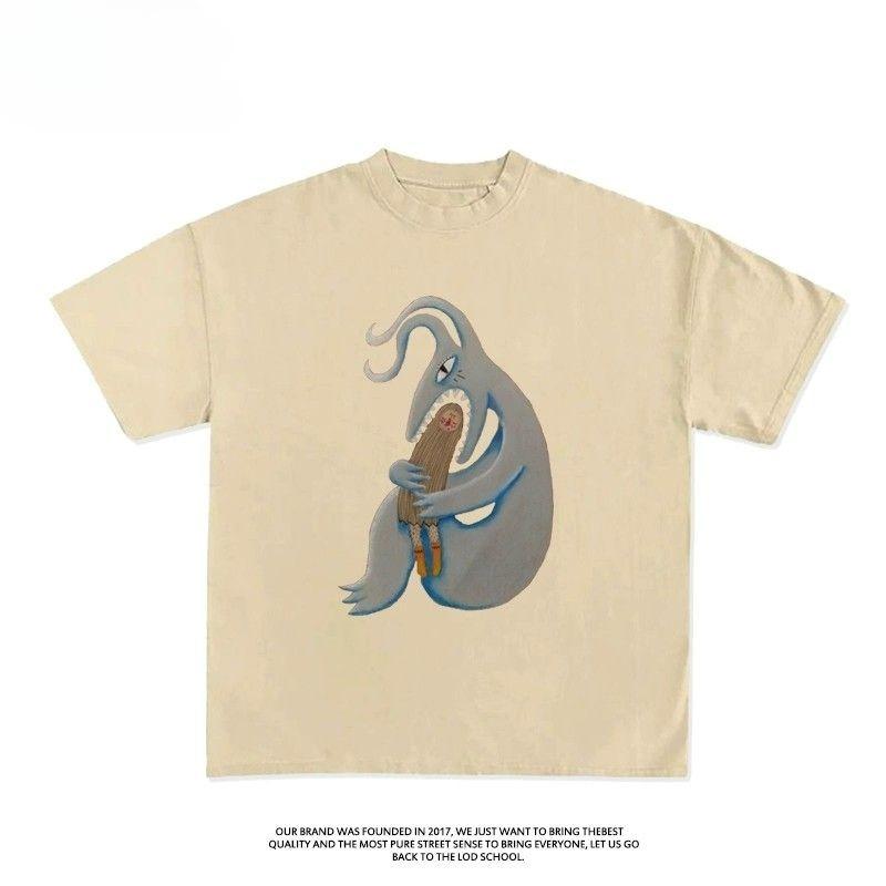 

Европейская и американская ретро серия художников Аниме Мерч Футболка с коротким рукавом Готика Хай-стрит Унисекс Рукав до локтя XXXXL