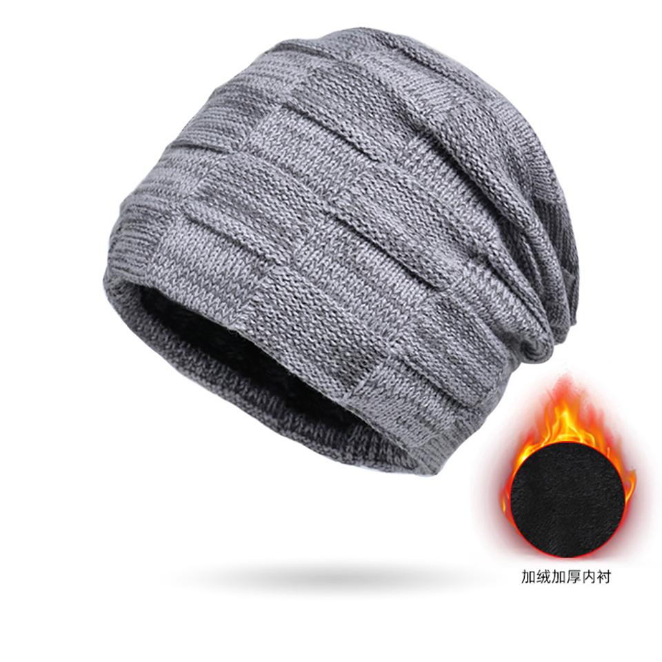 Getinfit Knitted Cap Comfortable Warm Adding Fleece Versatile Pullover Cap Scarf Set Thickened Woolen Cap Male Outdoor Walk Men
