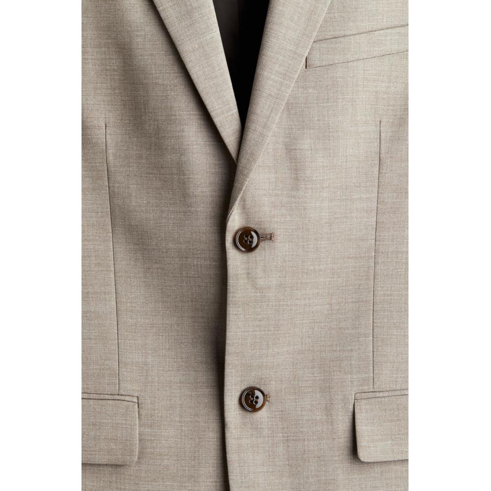 H M sliM Fit Jacket Dark Beige