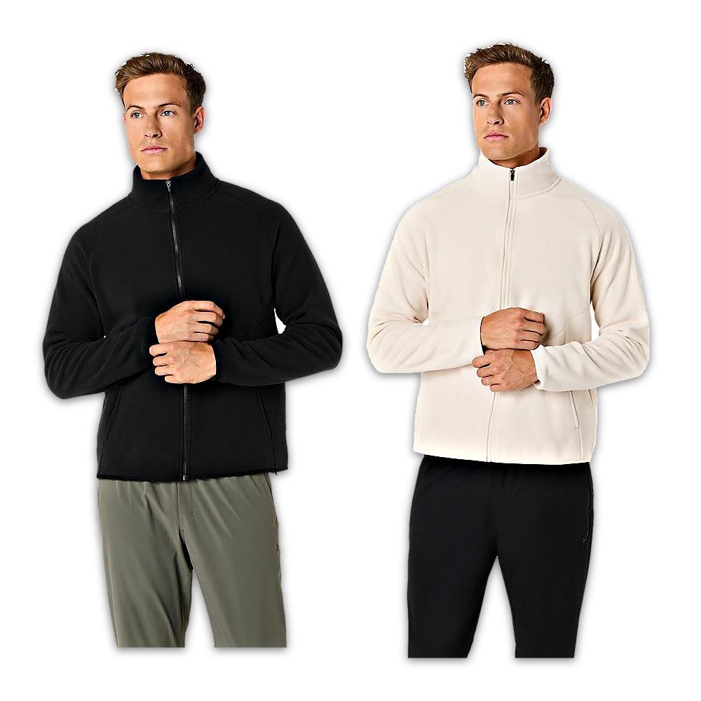 Asics Training Wear Refined Texture Fleece Full Zip Top Oatmeal XL