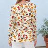 Women's Fashion Casual Long Sleeve  Print Round Neck Top