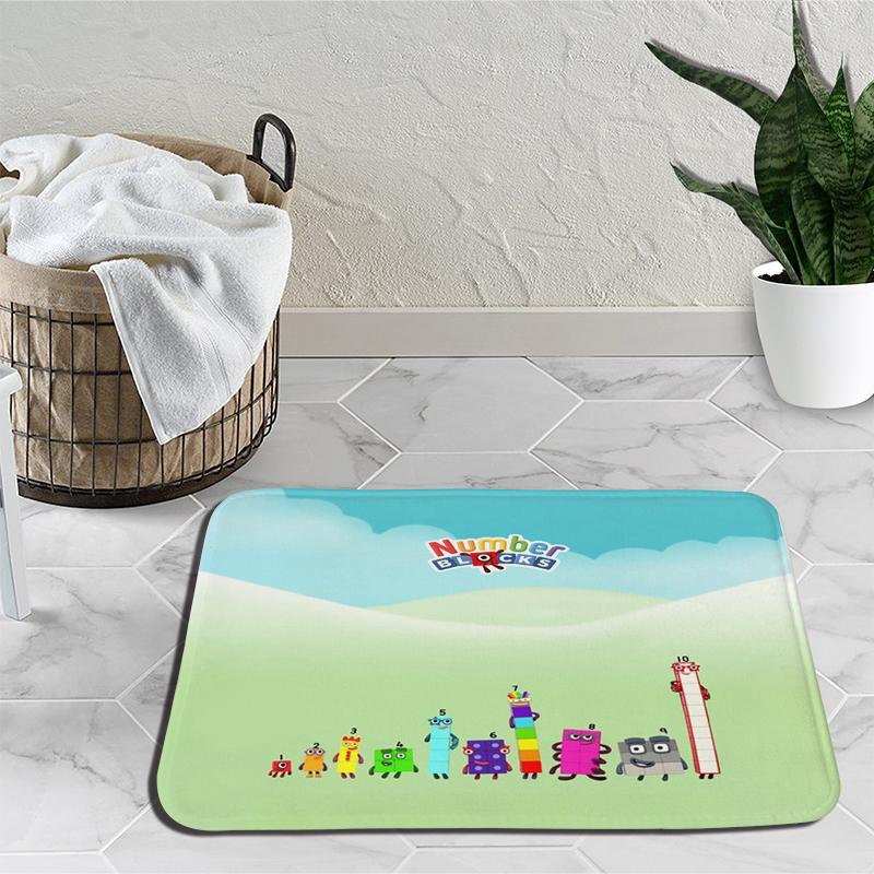 Karikatür Numberblocks Yatak Odası için Halılar Peluş Numarası Dolması Film Halı Başucu Alan Kilim Kaymaz Paspaslar