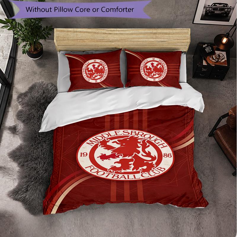 Biancheria da letto a tema Middlesbrough Set 3 pezzi Copripiumino Biancheria da letto decorativa per camera da letto di adolescenti Decorazione per la casa