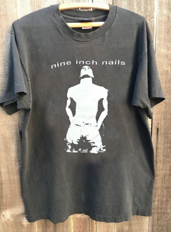 Vtg NINE INCH NAILS NIN unisex classic charcoal t-shirt QT7486 L