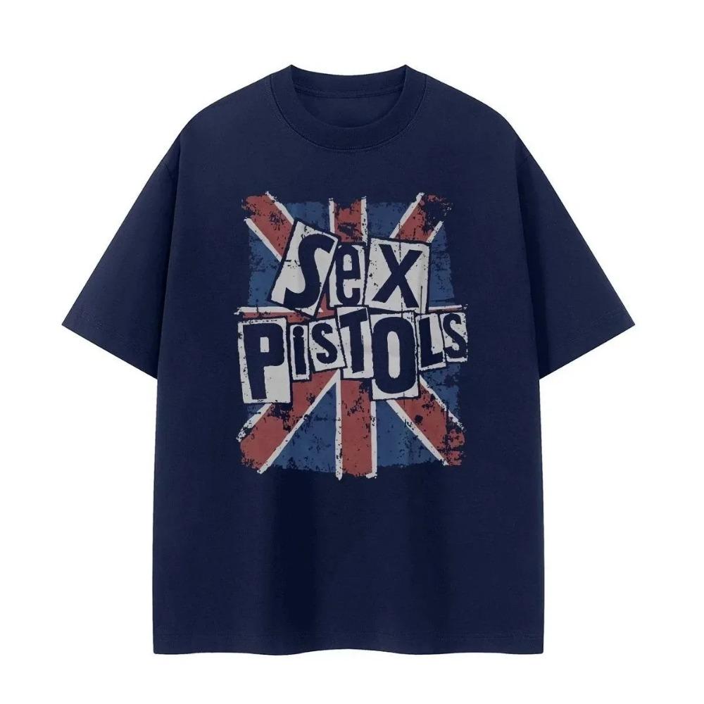 British Punk Rock Band Sex Pistols Classic Poster Print T-Shirt Women Men Summer New Style Loose Cotton Street Y2K Top