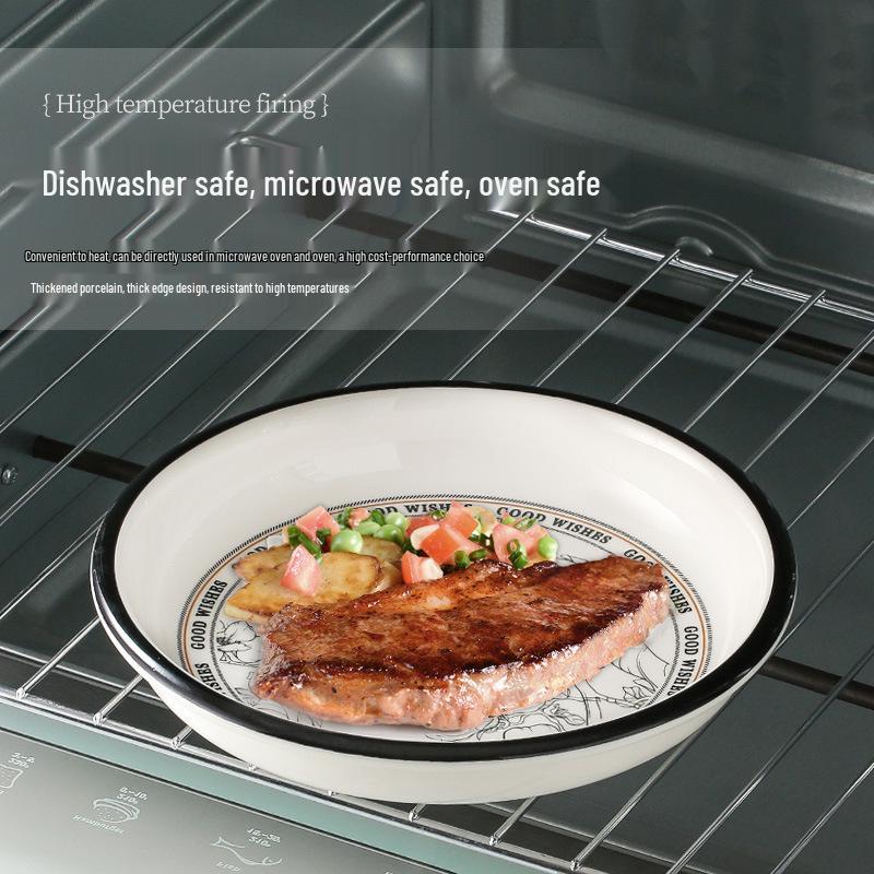 Elegant Ceramic Tableware Set: Thickened Bowls & Plates with Gift Box