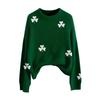 LXF-YT52 Saint Patrick's Day Fair Isle Pullover Sweater - Long Sleeve, Spring and Autumn Fashion.