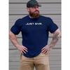 Gym Cotton TShirt Navy Casual Athletic Men Muscle Fit Streetwear Summer Fashion