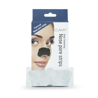 CLAMY Deep Cleansing Charcoal Nose Pore Strips For Women | Rmoves Blackheads Oil Dirt & Cleanses Pores, 10 Strips -Charcoal