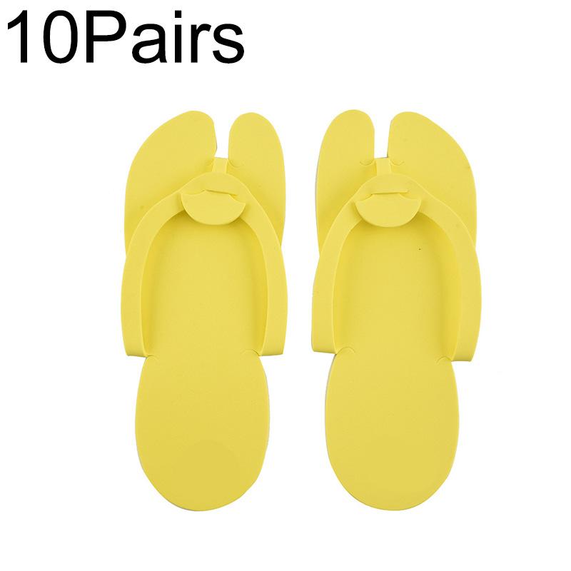 

10 пар/упаковка гостиничных принадлежностей для купания спа-педикюр пляжные сандалии для душа EVA Beauty одноразовые тапочки обувь из пены 29.3x11x0.3cm жёлтый
