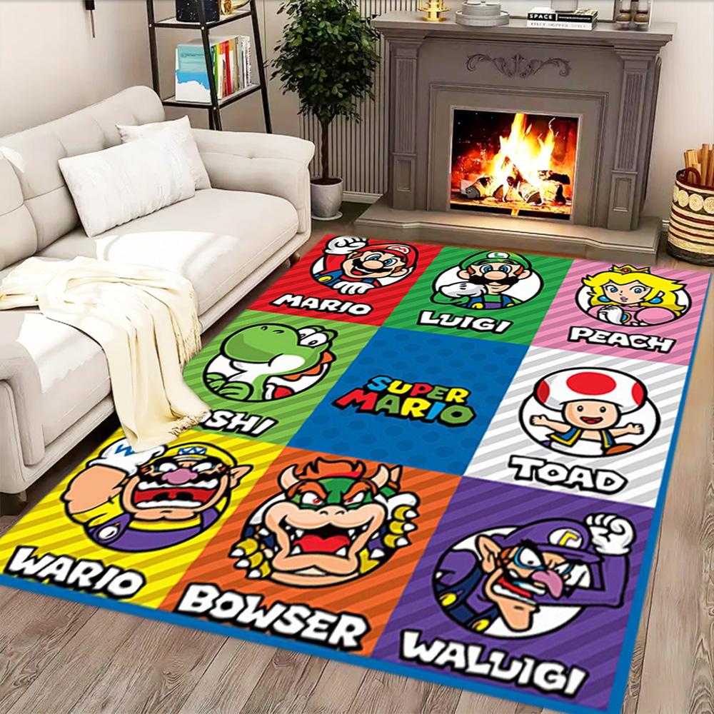 Super Mario Adventure for Living Room rug, Bedroom, Study Room, Hallway Decoration, Perfect for Home Decoration or Holiday Gifts
