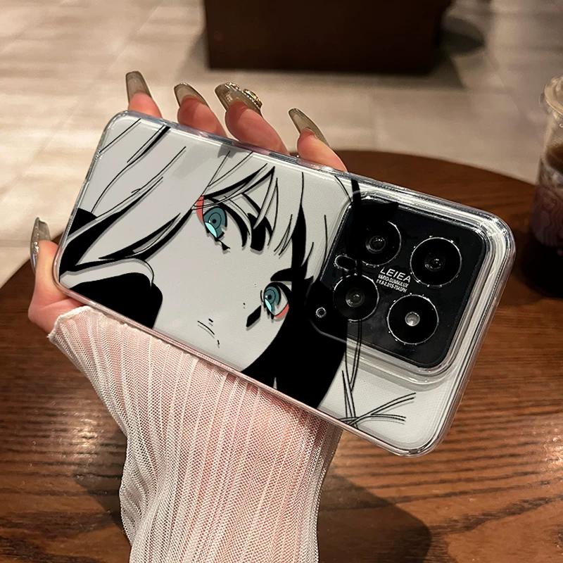Anime Manga Eyes Line Art TPU Phone Case For IPhone 15 14 13 Pro Max & Samsung Galaxy S24 S23 Ultra, Clear Shockproof Protective Cover