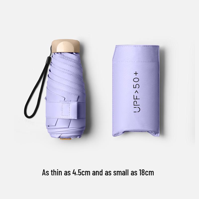 Mini Ultralight Five-Fold Anti-UV Umbrella - Portable Dual-Use for Sun and Rain, Customizable Women's Sunshade.