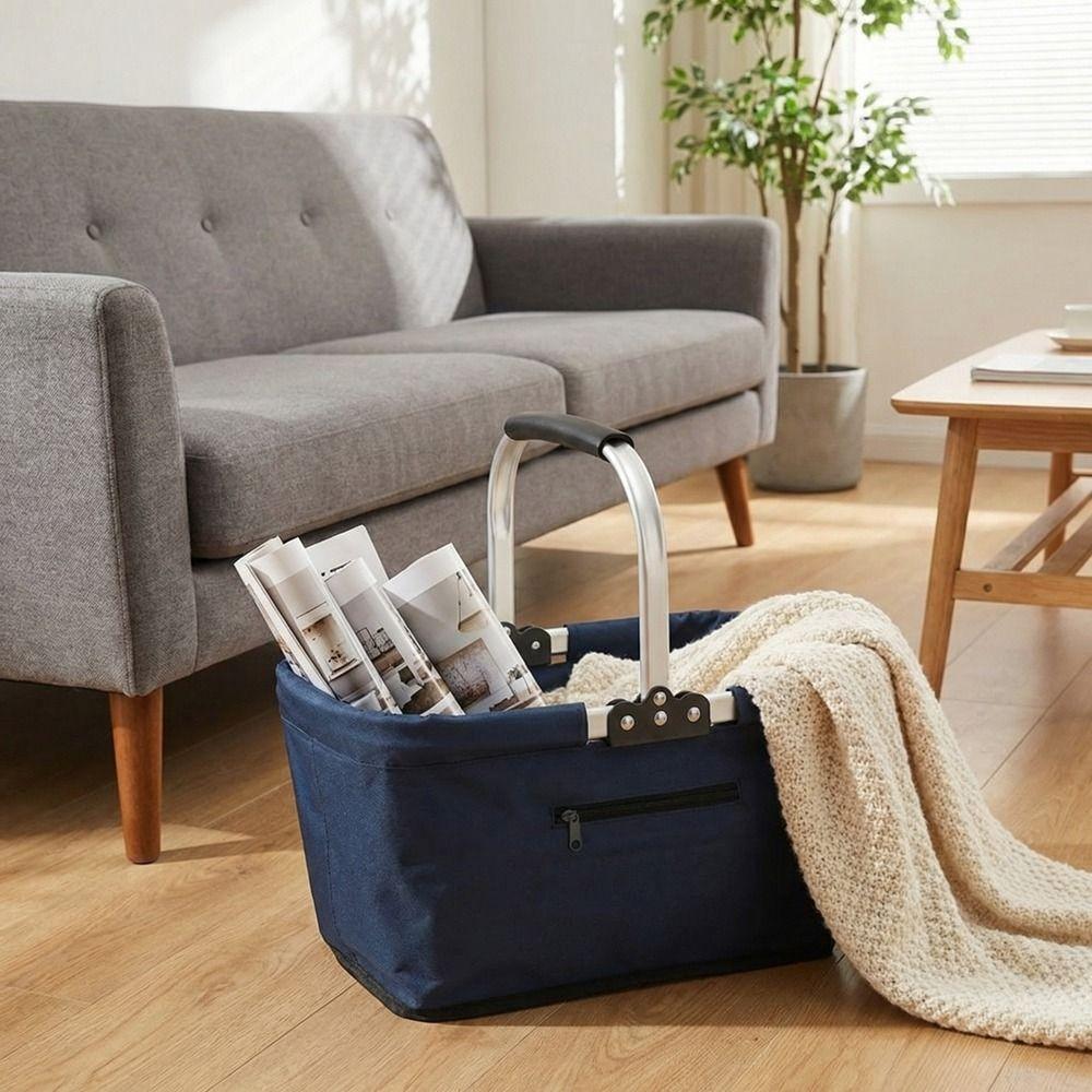 26 L Einkaufskorb Oxford-Stoff Einkaufstasche Korb Lebensmittelaufbewahrung Behälter Reise