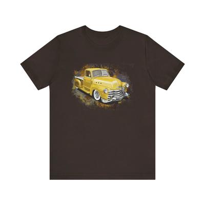 57 Yellow Chevy Lowrider Pickup Truck Unisex Jersey Short Sleeve t-Shirt