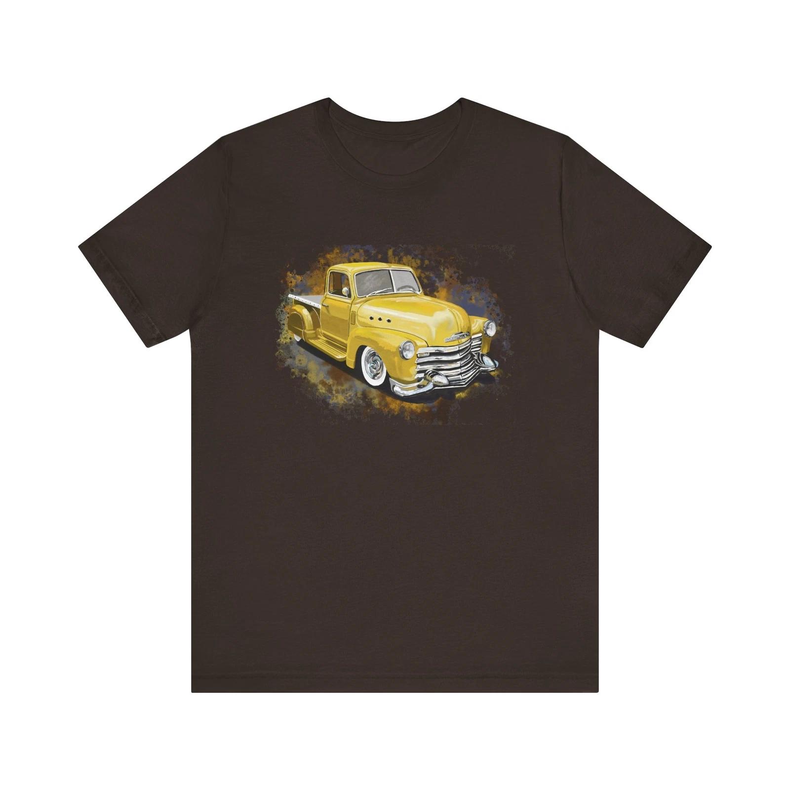57 Yellow Chevy lowrider pickup truck Unisex Jersey Short Sleeve t-Shirt L