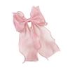 Elegant Large Bowknot Hair Clip For Women French Design Long Tail Tulle Hair Styling Accessories for Everyday Wear
