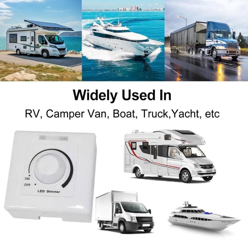 Rotary Dimmer Switches 0 to 10V 5A 2000W PWM Brightness Control Dimmer Easy installs for Car Vehicle Boats Panel