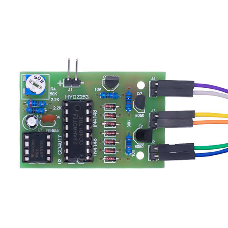 Cd4017+Ne555 Rot Weiß Blau LED Wasserlicht Produktion DIY Kit Löten Lernen Elektronisches Modul Ersatzteile Tj-56-715 DC 12V