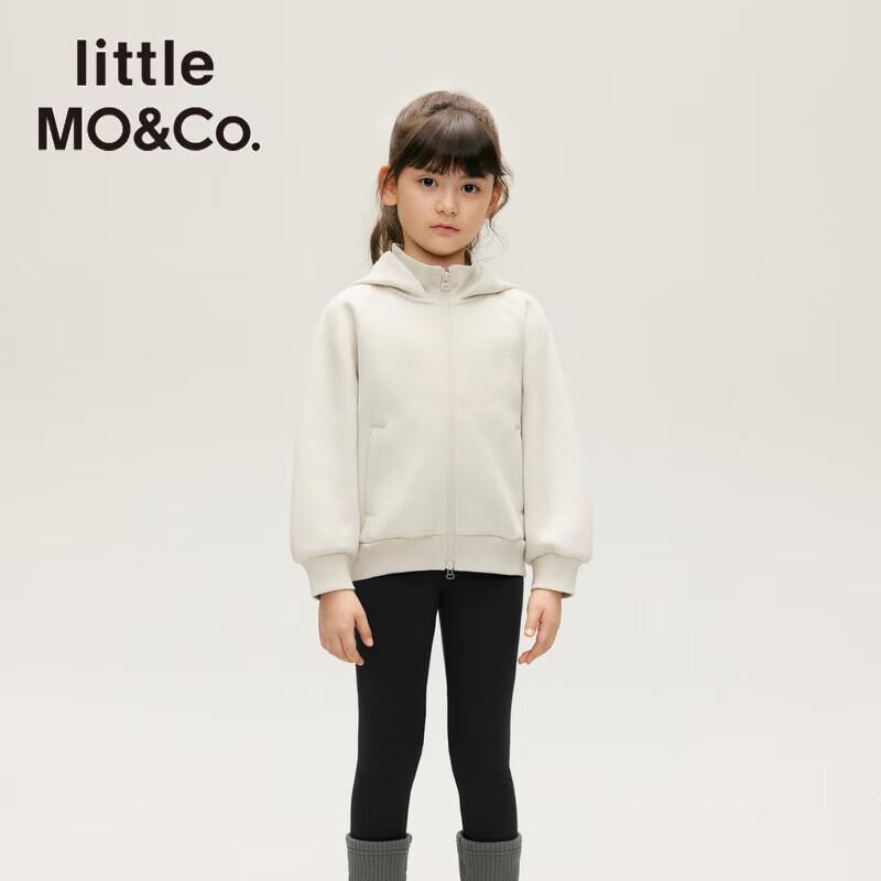 little MO&Co. little moco Kids  Letter Print Hooded Jacket 130