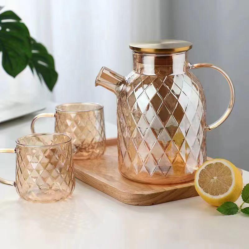 Light Luxury Glass Flower Teapot Teaware Puer Tea Teapots To Boil Water Yixing Clay Kettle Kettle With Filter Ceramic Pot Set