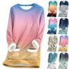 Women's Round Neck Top Printing Thickened Plush Cashmere Warm Long Top