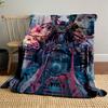 Detailed samurai armor adorned with floral motifs and vibrant elements. for all seasons blanket lunch break throw gift