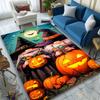 Halloween Pumpkin Witch Design Large Area Rug - High-Density Polyester Crystal Velvet Carpet Mat for Living Room, Game Room, Bal