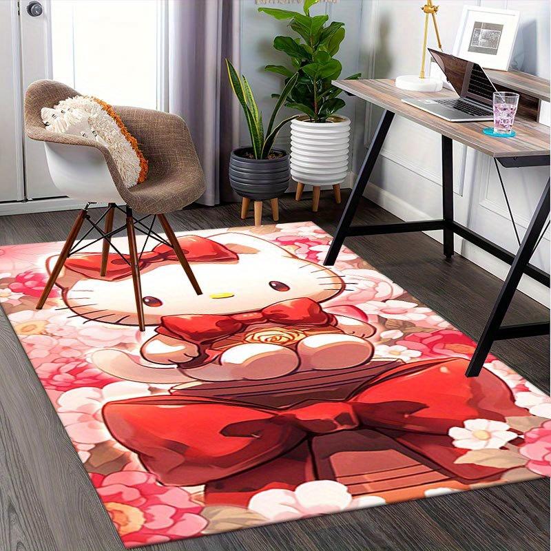 1pc Sanrio Hello Kitty Mermaid Printed Office Carpet Rectangle Rug Under The Table,Perfect Room Decor for Living Room, Bedroom, Kitchen, Non-slip Floo