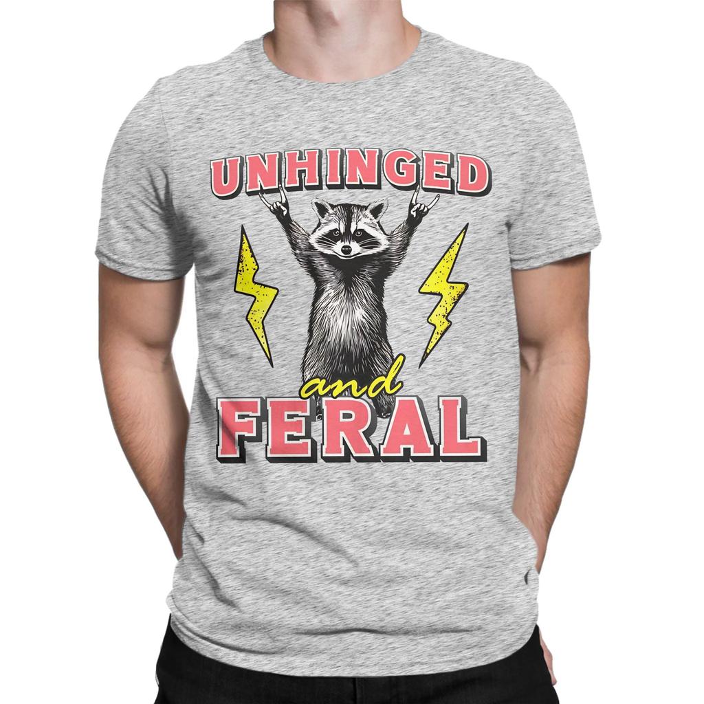 Unhinged And Feral Racoon Graphic 100 Cotton Tshirt Unhinged And Feral Tees Tops For Unisex