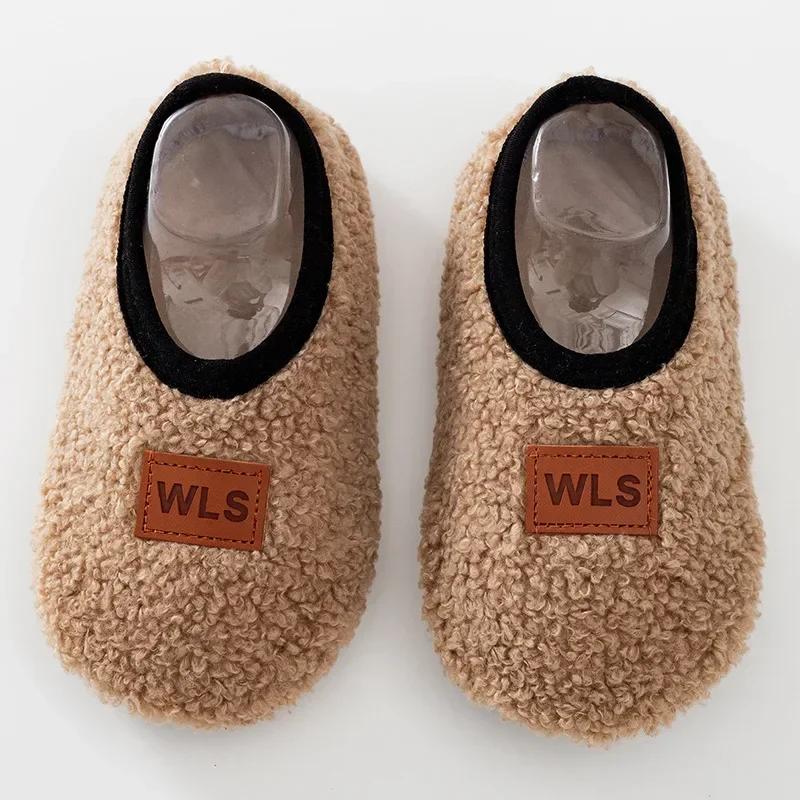 Winter Warm Baby Slippers Toddler Plush Floor Sock Shoes Boys Girl Children Soft Anti-slip Walking Shoes Indoor Home Kids Shoes