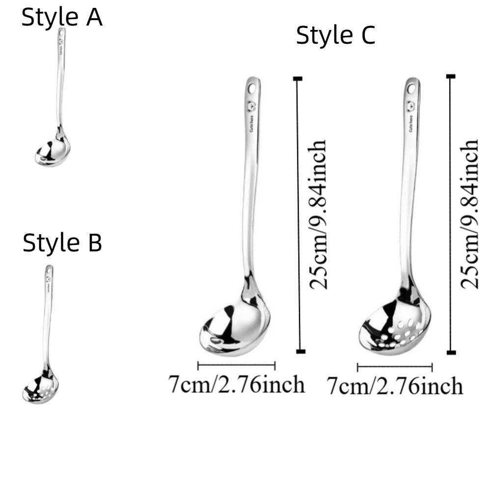 Stainless Steel Hot Pot Spoon High Temperature Resistance Slotted Spoon Soup Ladle  Kitchen