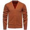 Sweter Rozpinany Męski Business Casual Klasyczny V-neck Jednolity Kolor Rozpinany Sweter Męski Koreański Trend Mody Dzianina Sweter