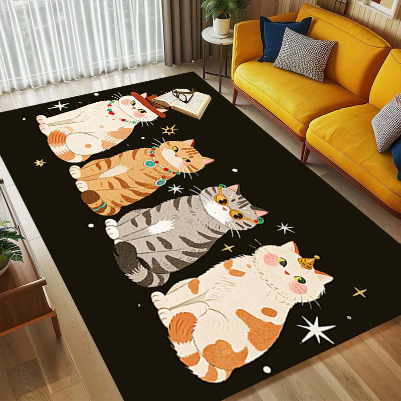 Cat Parade Living Room Nonslip Area Rug Soft Carpet For Bedroom Game Playroom Sofa Office Home Decor Doormat Christmas Gift C929172