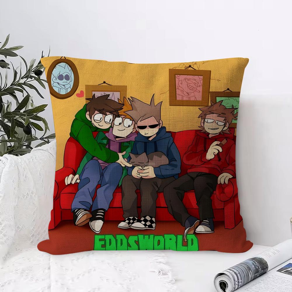 Cartoon Anime Eeddsworld Cushion Cover Organic Linen Square Pillow Case Durable Nonallergenic And Kind To Skin