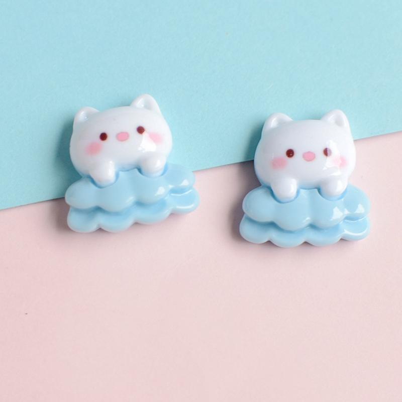 10Pcs New Mini Cute 20*20mm Cartoon Cat Series Flat Back Resin Scrapbooking DIY Jewelry Craft Decoration Accessorie