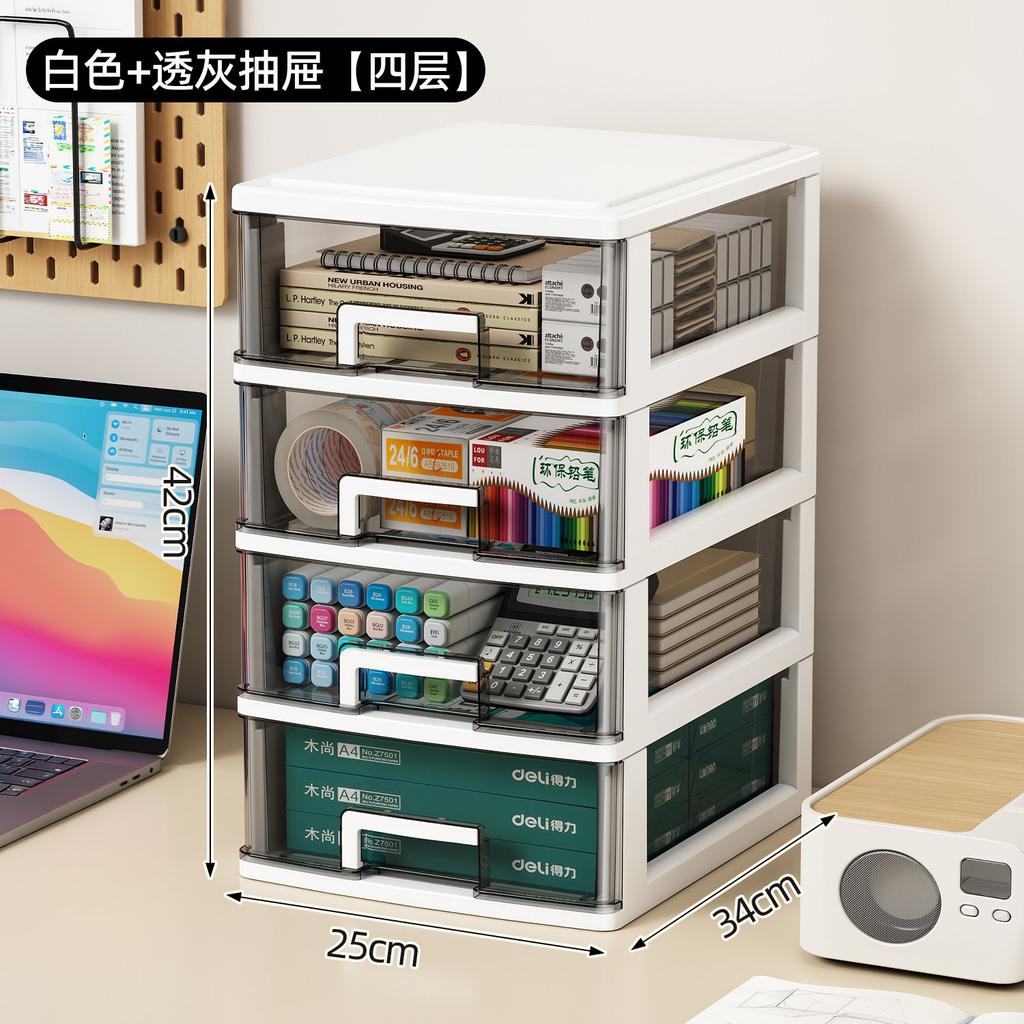 Desktop Storage Box Drawer Office Pen Holder Box Stationery Cosmetics Storage Box Finishing Multi-layer Shelf Cabinet