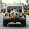 1pc Teddy Bear Holding Red Apple Theme Printed Car Tire Cover, Fashionable Spare Tire Protector, with Elasticity, Easy Installation, Snug Fit, Offerin