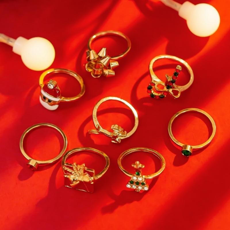 Holiday Spirit Reindeer Rings Accessory Enchanting Christmas Reindeer Rings Adornment for Stylish Festive Outfits
