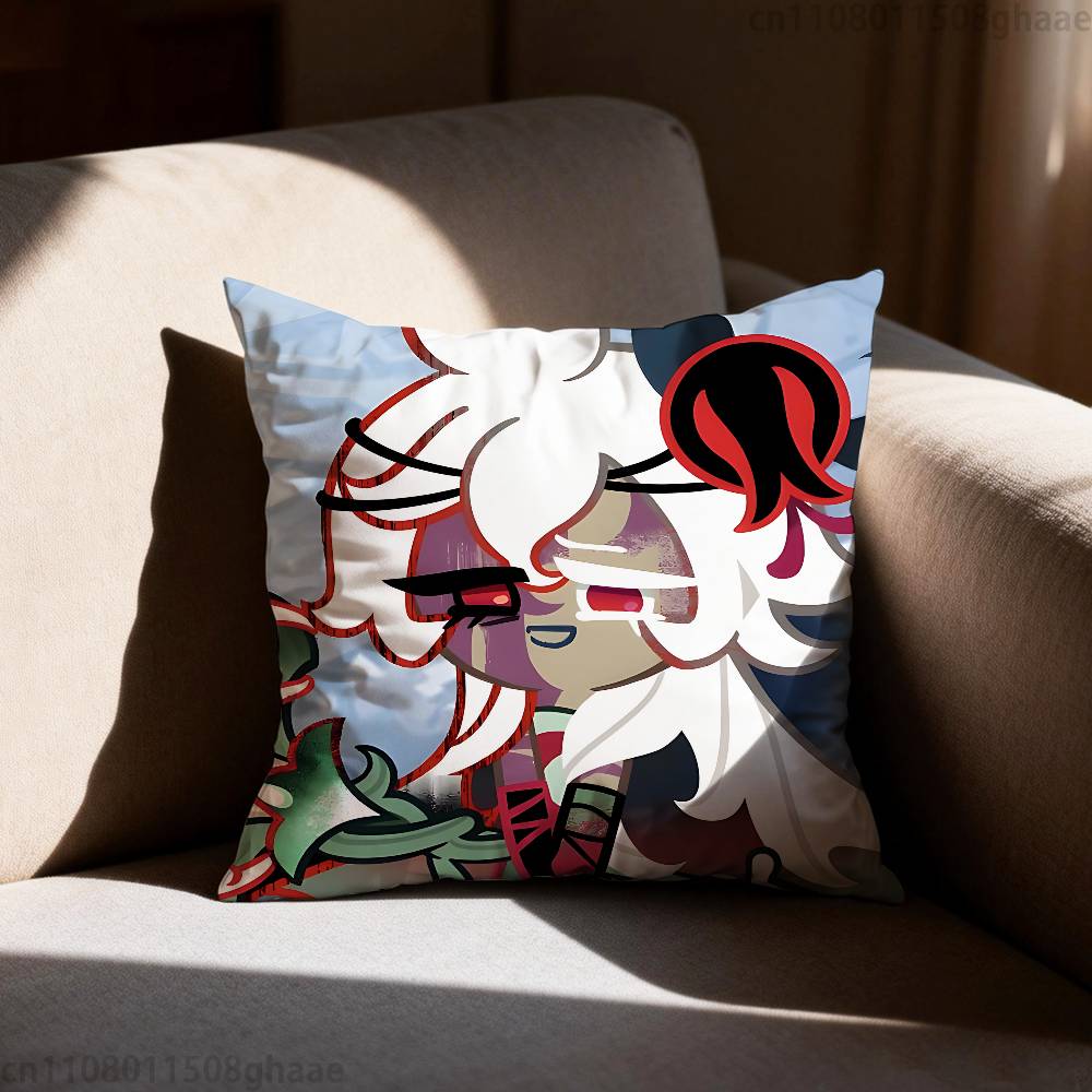 Run Kingdom White lily CCookie Pillow Case Antidustmite Pillowcase Invisible zipper silky short plush Sofa cushion cover