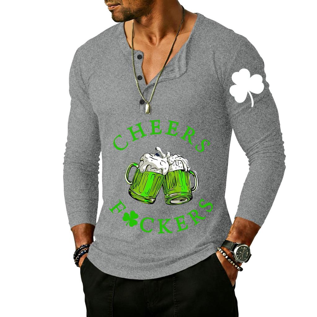 Men's Outdoor Vintage Button Long Sleeve Fashion Sports T-shirt