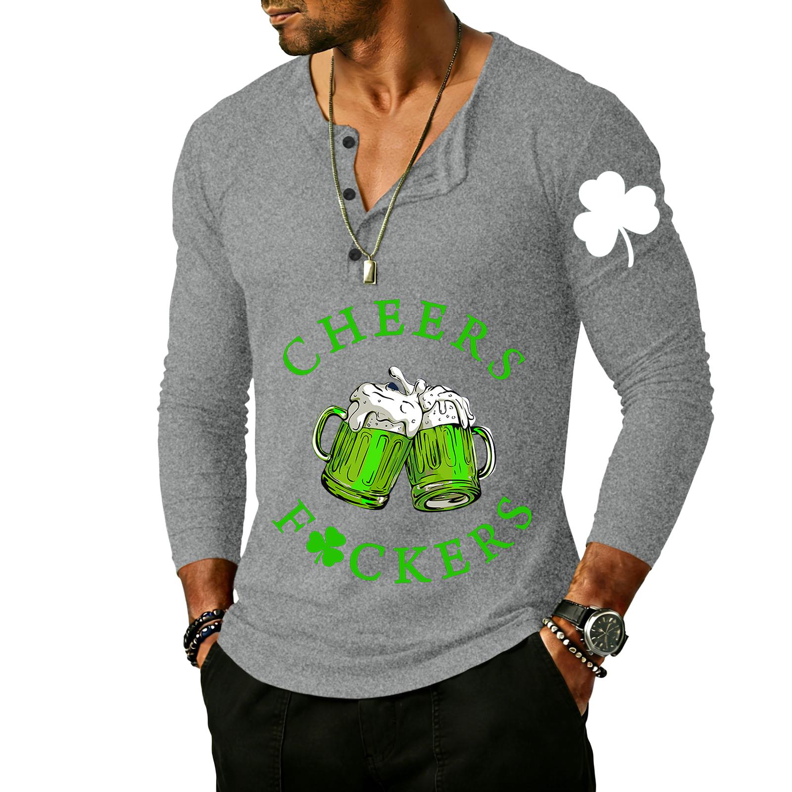 

Men s Outdoor Vintage Button Long Sleeve Fashion Sports T-shirt XL