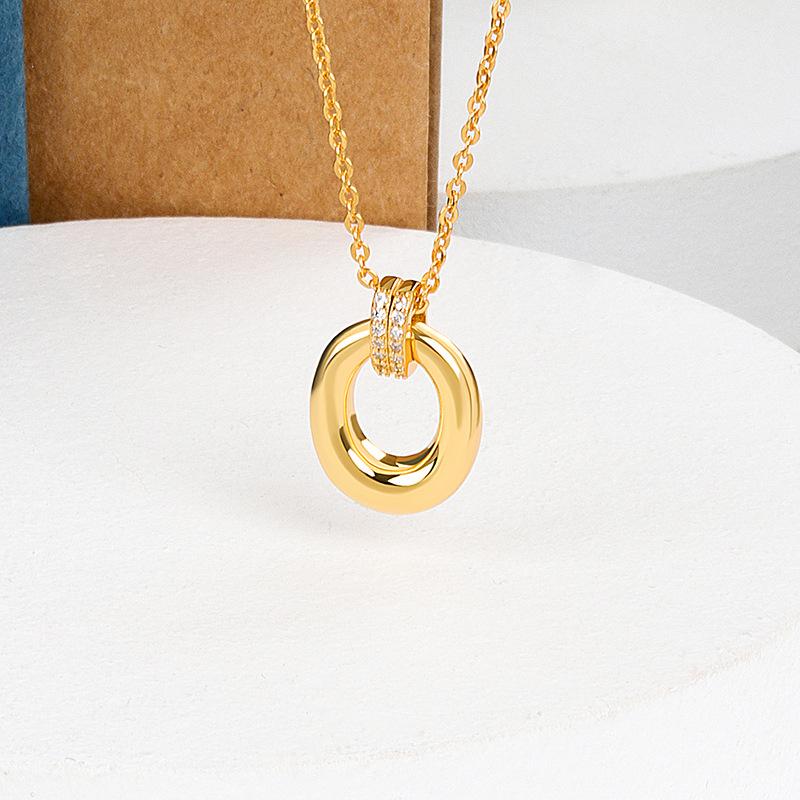 S925 Sterling Silver 18K Gold Plated Pendant Necklace for Women | Daily Wear Minimalist Clavicle Chain Fashion Jewelry Gift