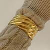 JYL Bracelet Bangle Gold Exaggerated Open Design Bold Look Radiates Confidence & Fortune
