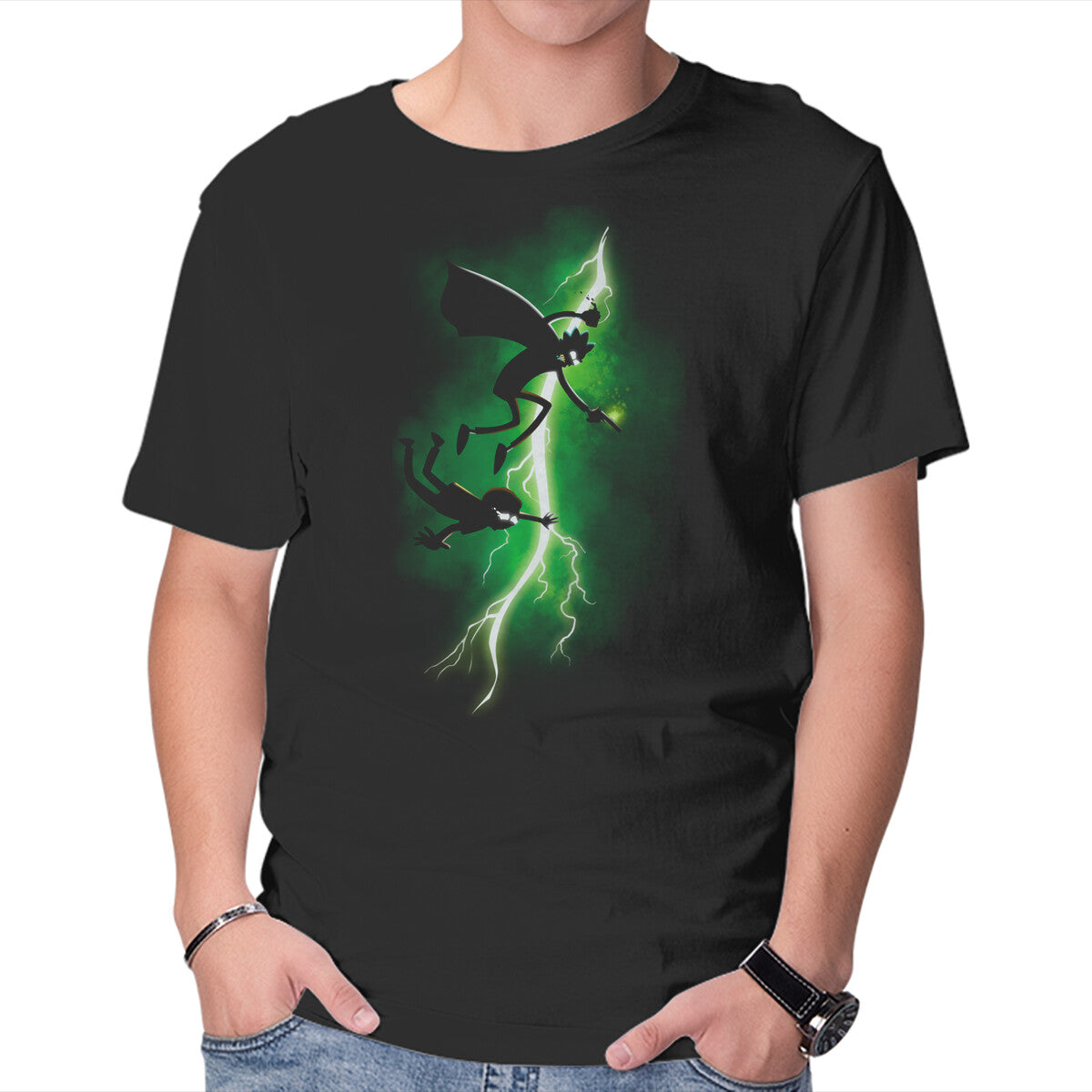 Unisex Crew Neck T-Shirt Rickman Returns Graphic Short Sleeve Casual Tee XS